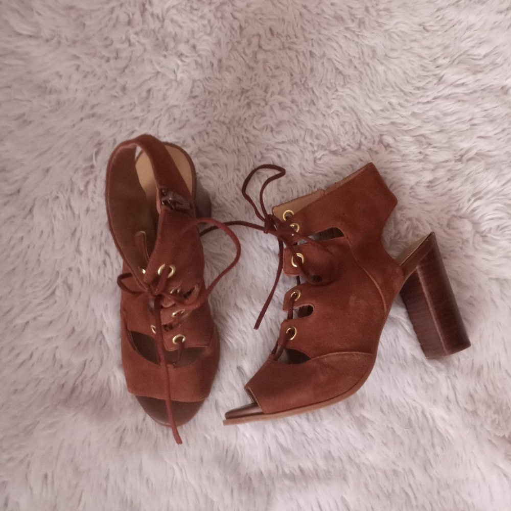 Nine West Suede Leather Lace Up 'Noprima' Heels
